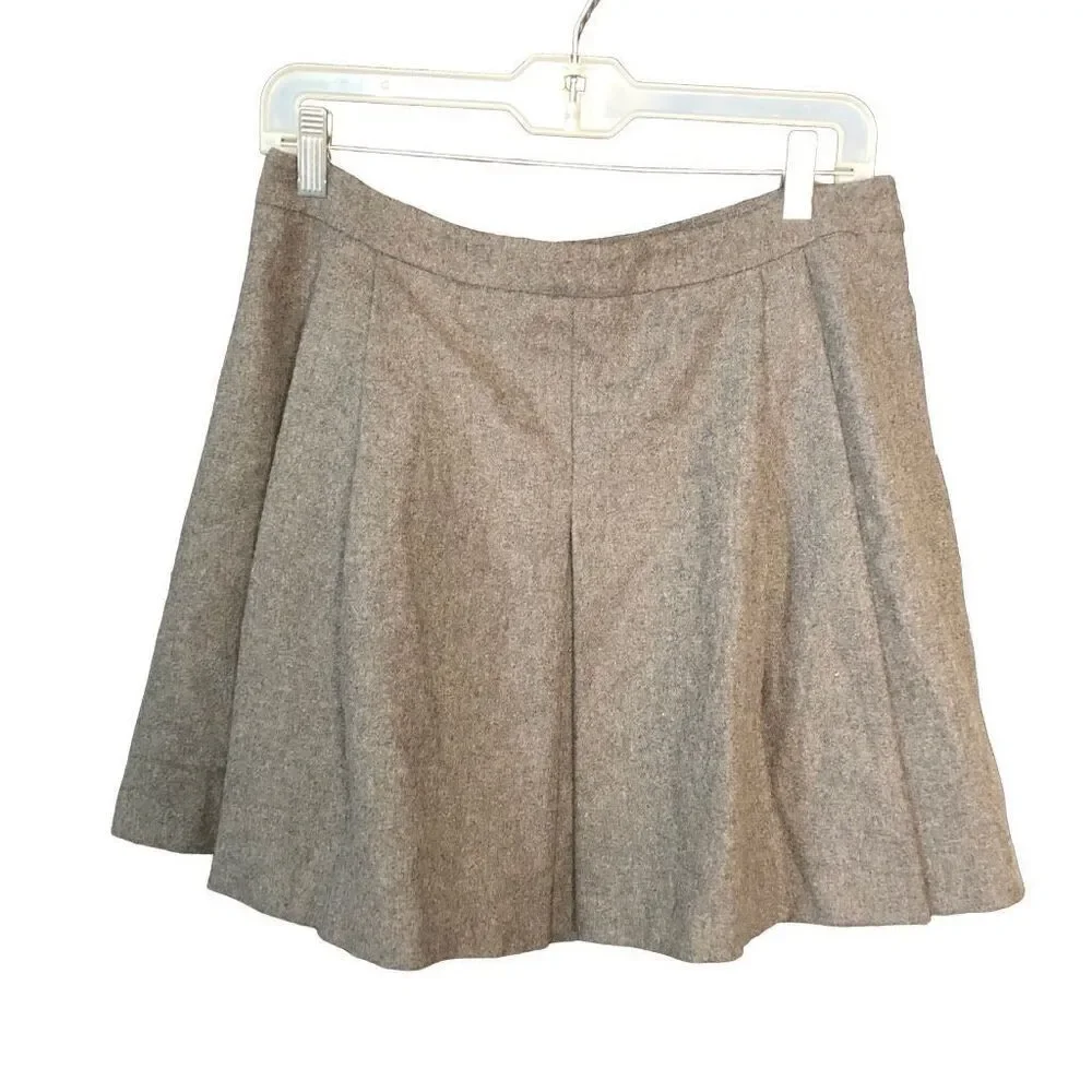 Vineyard Vines Womens Pleated Wool Blend Mini Skirt 6 Heathered Gray Twee Tennis